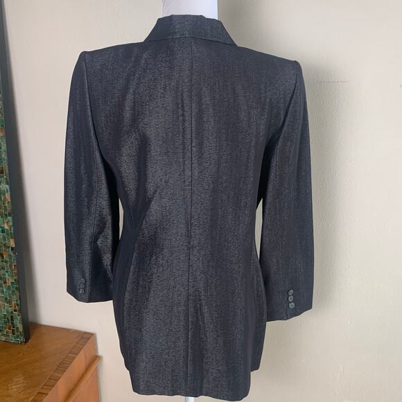 Ellen Tracy Sz 6 Pant Suit w Double Breasted Long Blazer Jacket Wool Gray Career - Picture 8 of 11